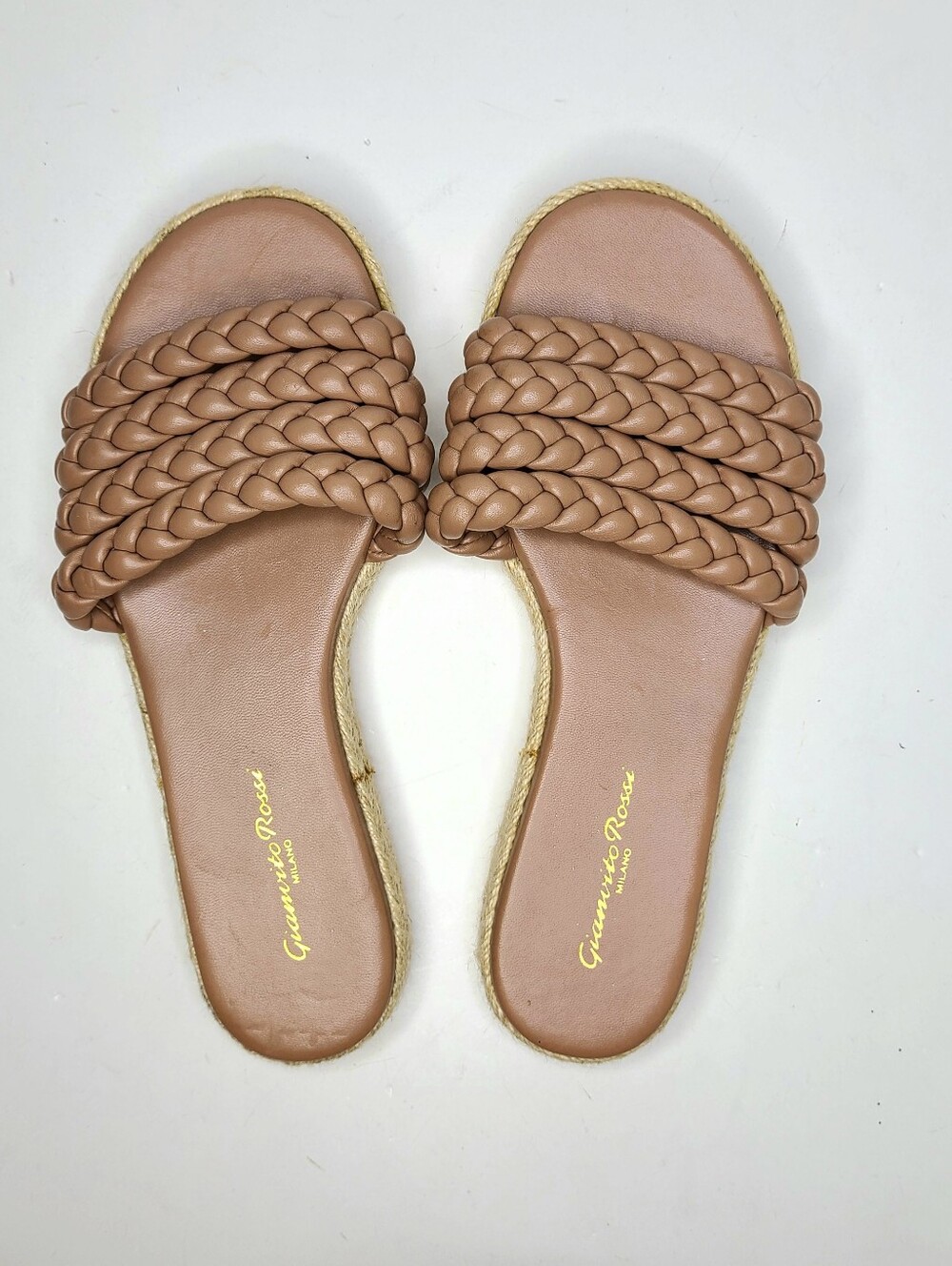 Gianvito Rossi Marbella Leather Espadrille Slides
